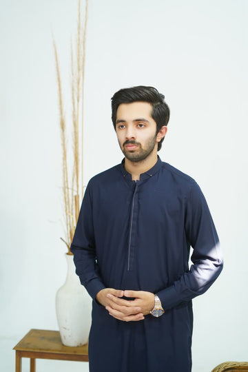 Premium Navy Blue Shalwar Kameez